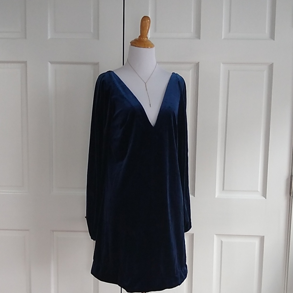 NWT Free People blue velvet dresd